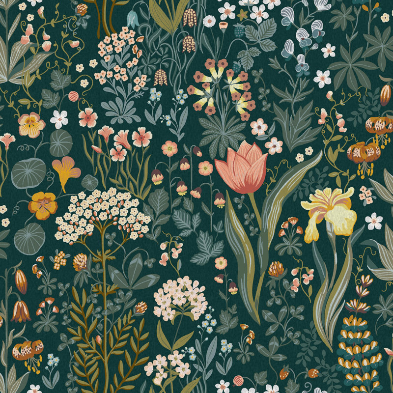 Boråstapeter Blomsterhav Wallpaper, Green