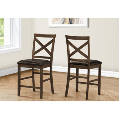 ensemble de 2 chaises de salle à manger avec dossier croisé et siège en cuir