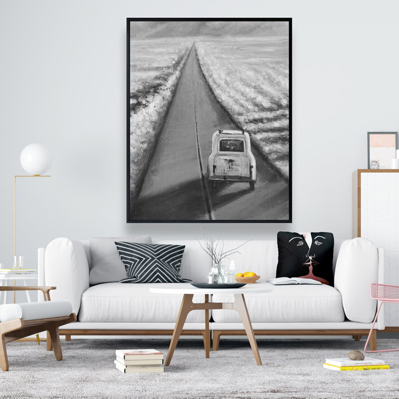 «Car on the Road - Man Cave Transport», reproduction d'art sur toile
