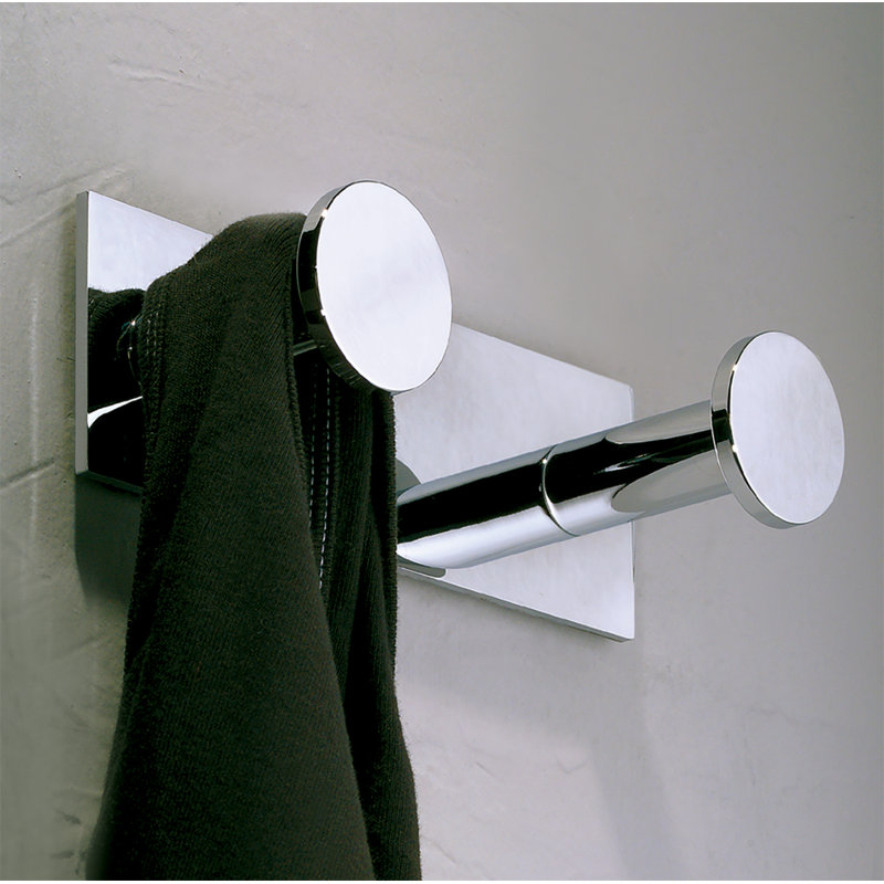 Surface Double Robe Hook, Polished Chrome