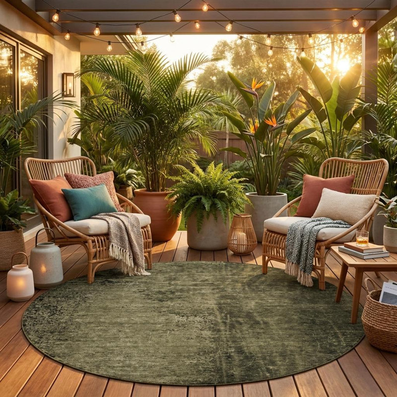 Tapis d'intérieur rond 8 po