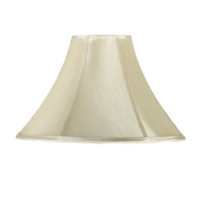 Abat-jour en soie en forme de cloche, fixation araignée, beige, 48 cm (L) x 48 cm (l) x 30 cm (H)
