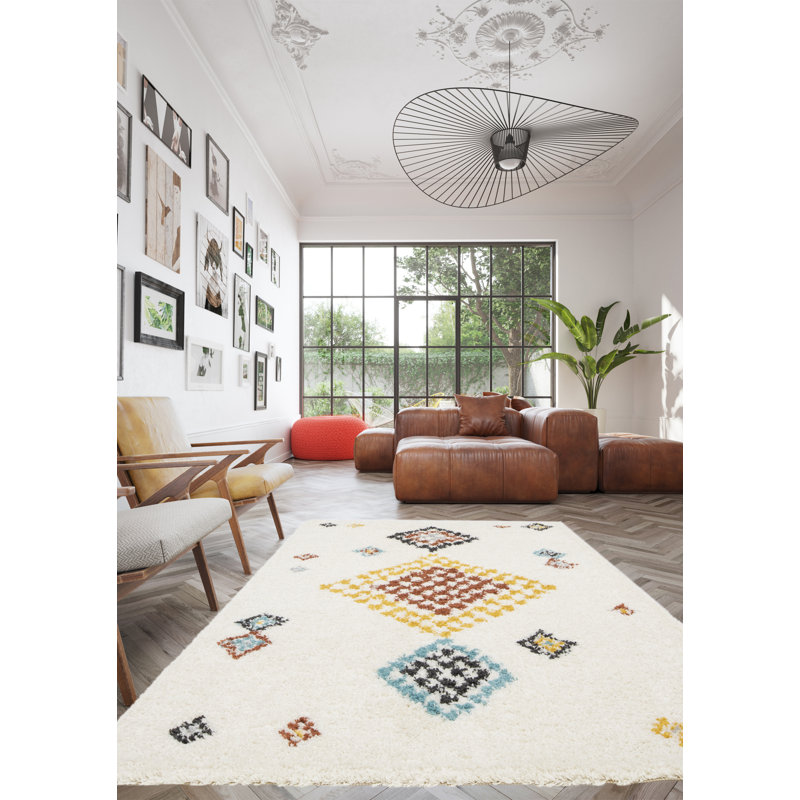 Chavez Geometric Shag Area Rug, Rectangle 160 x 230cm