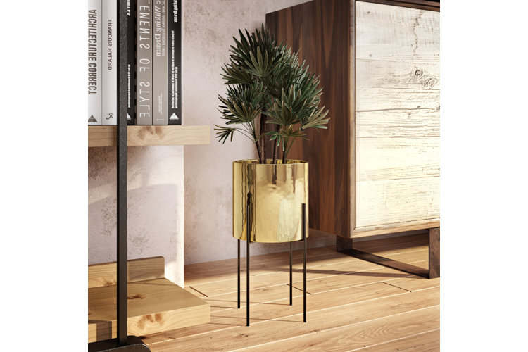 Terrell Ceramic and Metal Pot Planter