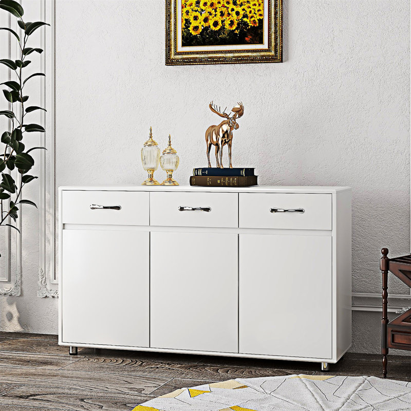 Versatile Three-Compartment Side Table