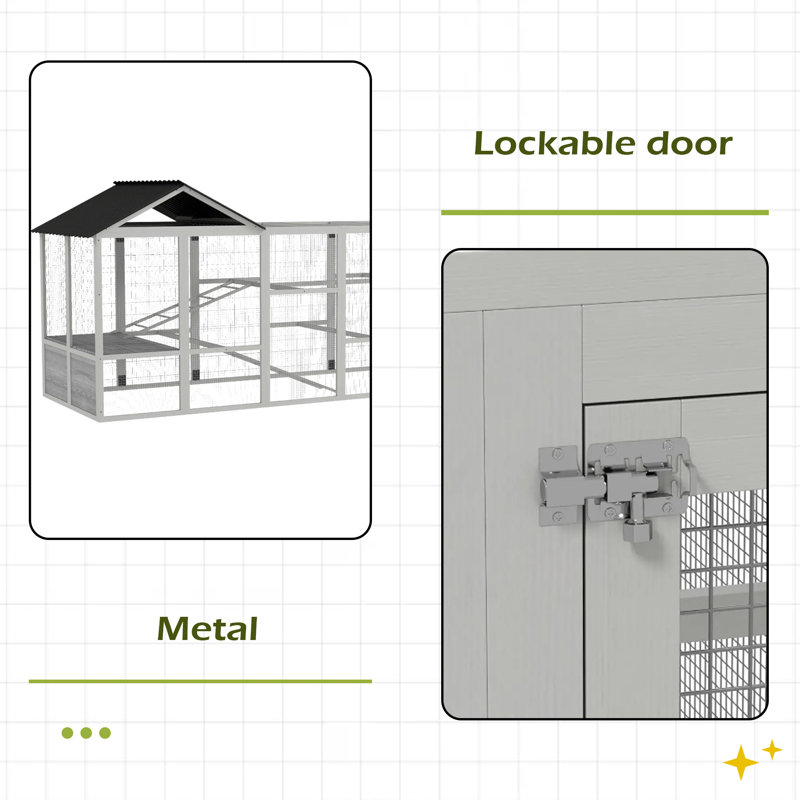 Poulailler en bois 141,75 po x 48 po x 61 po pour 6 à 10 poules