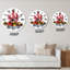 Décoration fleurs livrées avec voiles cramoisies - Horloge murale classique-1047075048