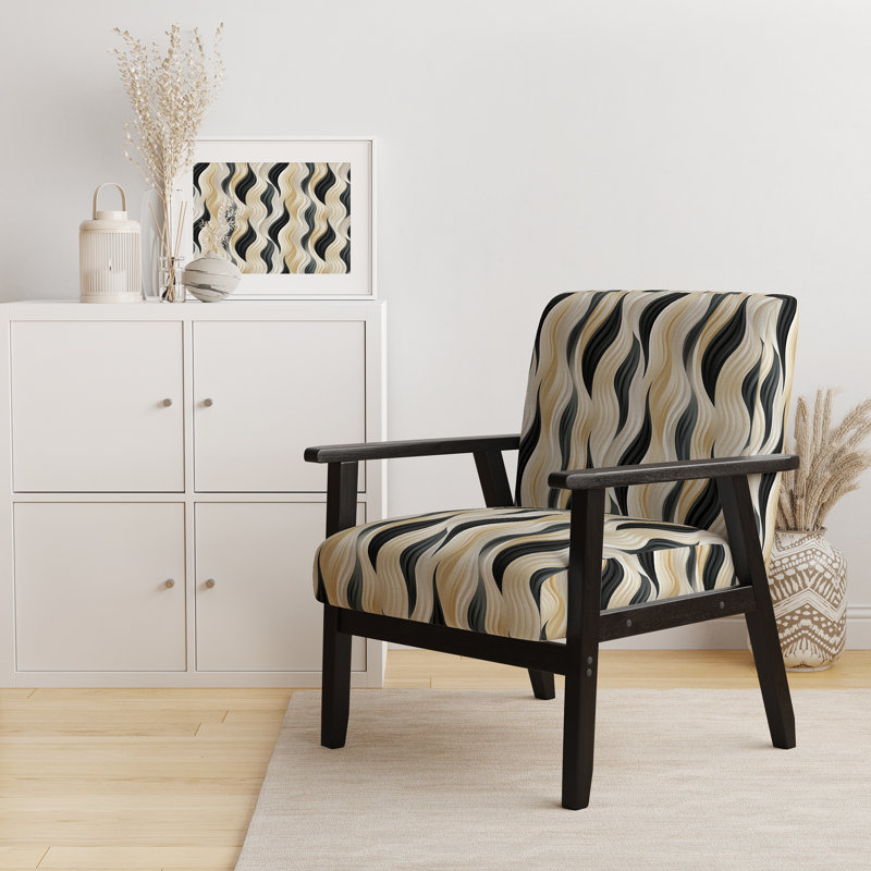 Fauteuil d'appoint rembourré moderne et contemporain 'Boro Black Minimalist Elegance III'