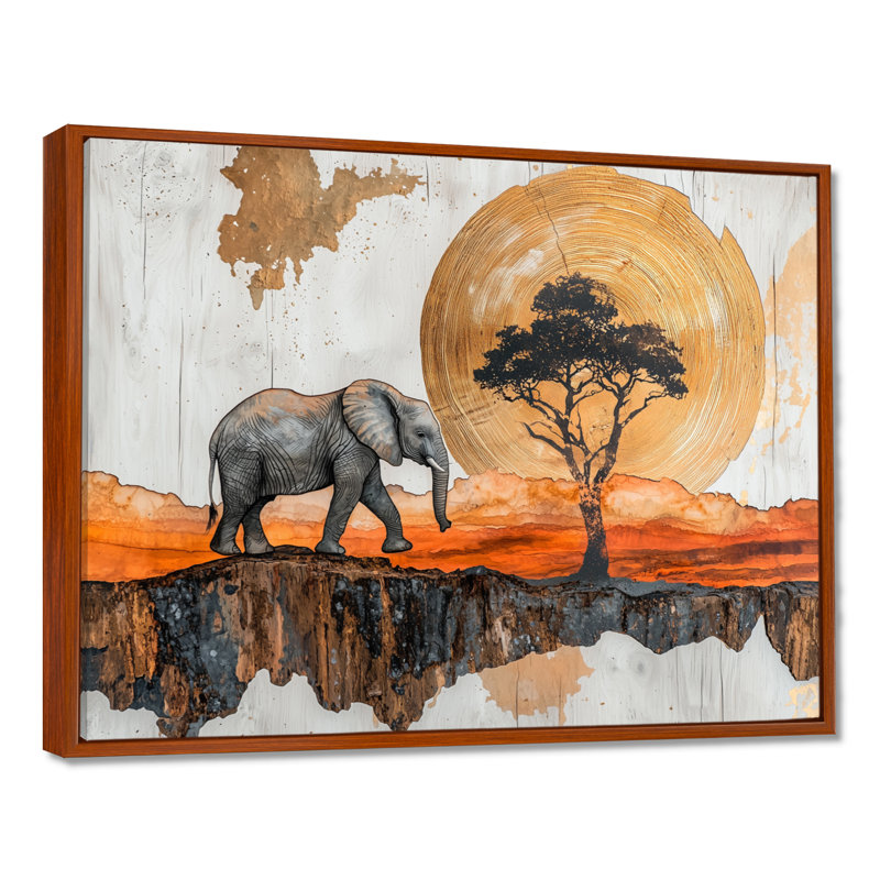 Gupton - Animals Wall Art, Brun, H 12 po x l 20 po, Impression encadrée flottante