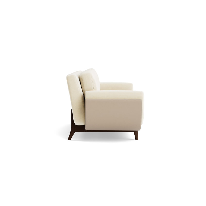 Regatta 90 Sofa, Sienna, Performance Linen-Cream/Greenwich Leather-Taupe