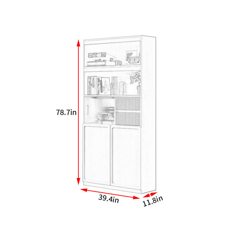 Callum, (4 Shelves) 78.7"H x 39.4"W x 11.8"D