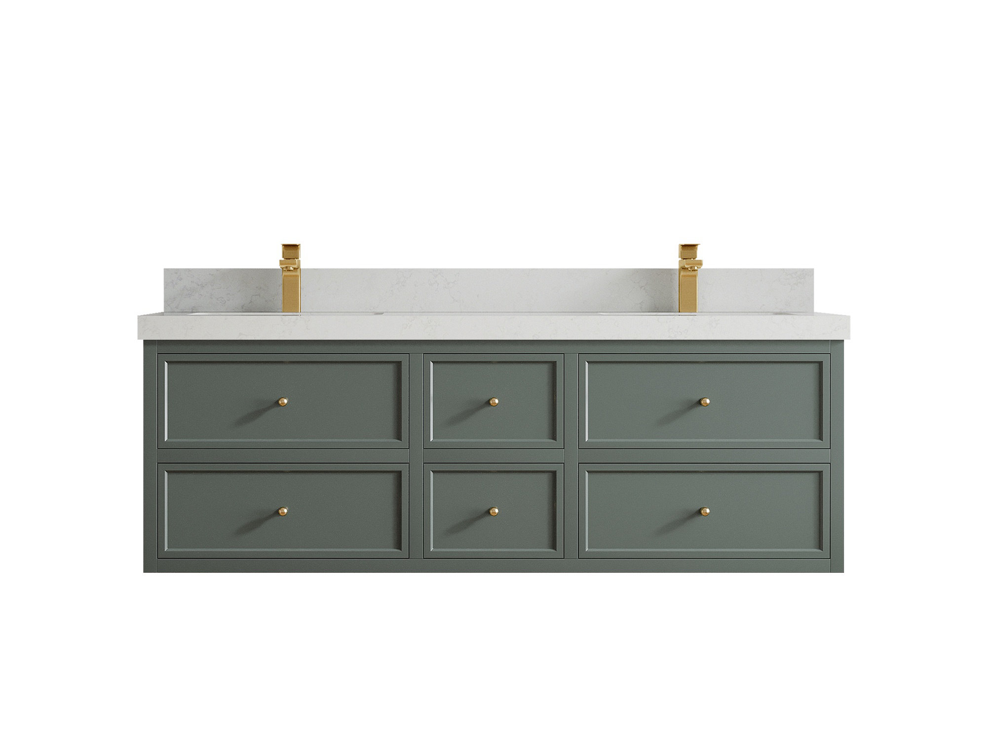 Willow Collections Roswell Floating 60 In. W X 22 In. D Double Sink ...