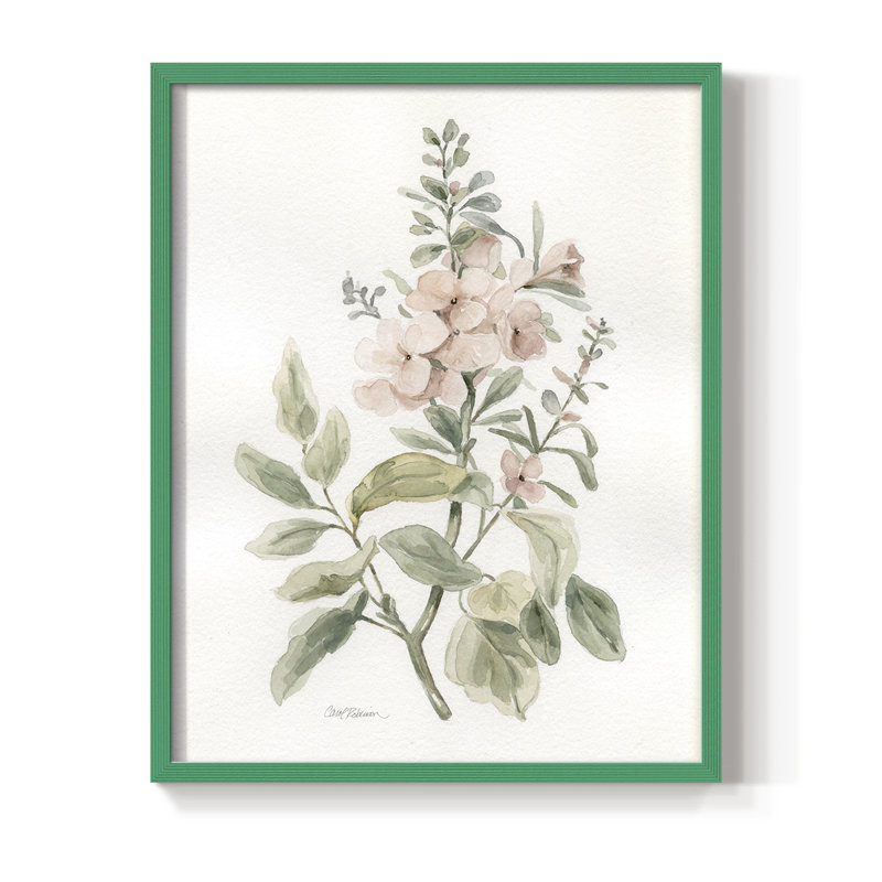 «Flea Market Botanical II», reproduction encadrée - bois massif, H 30 po x l 24 po, Vert