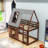 Twin Over Twin Wood House Bunk Bed With Roof, Ladder, Windows And Guardrails