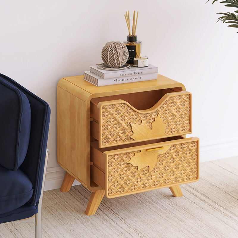 Armoire décorative sculptée à la main avec 2 tiroirs