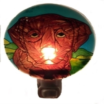Jovienne Round Glass Dog Night Light