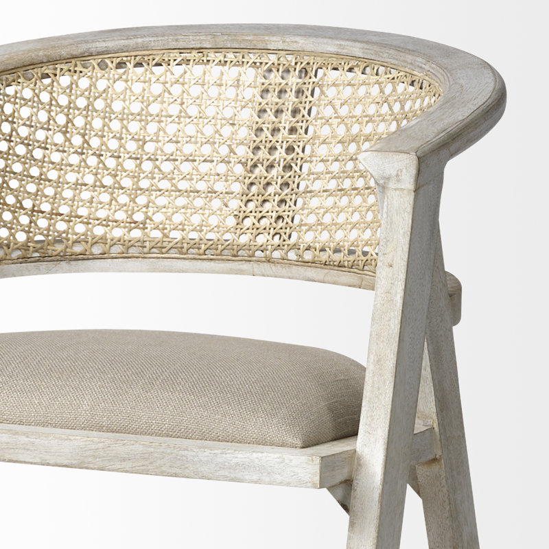 Solid Wood Arm Chair in Blonde, Counter Stool (26.75" Seat Height)