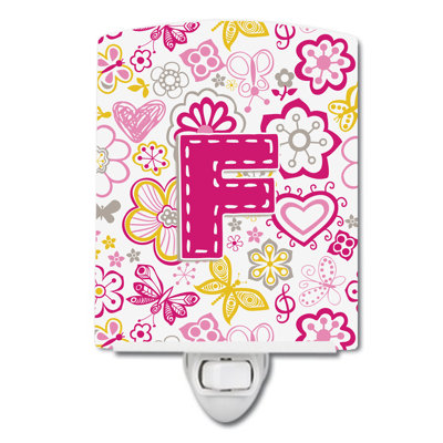 Flowers and Butterflies Ceramic Night Light