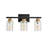 3-Light Bathroom Vanity Lights With Hammer Glass Shade