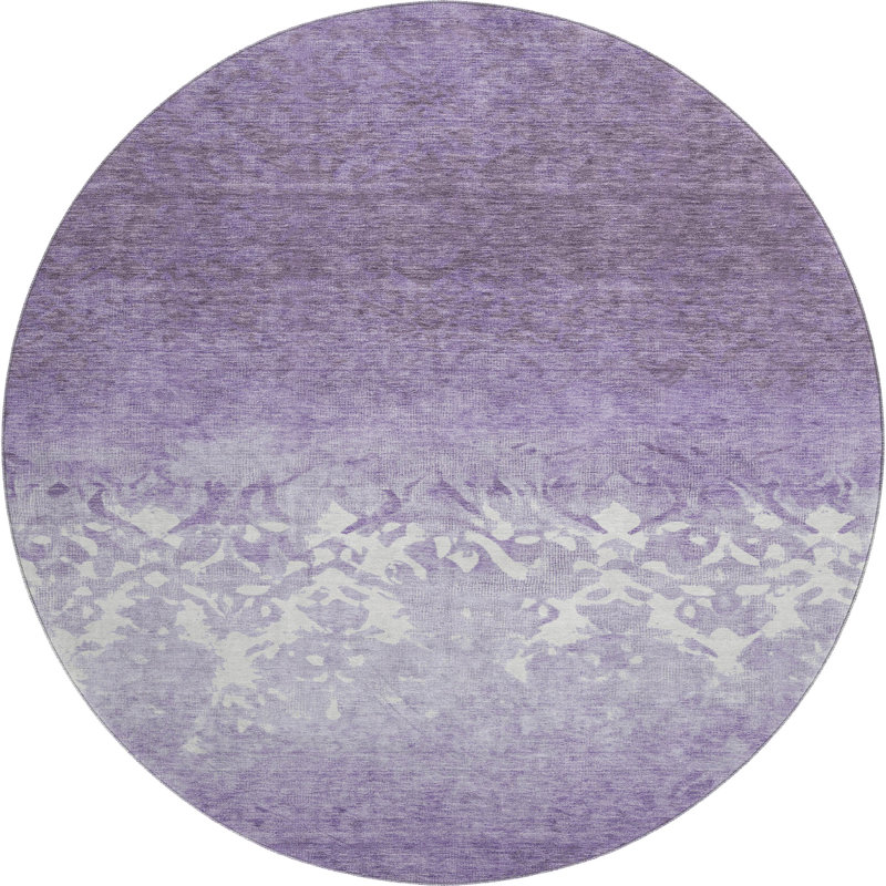 Premium Machine Washable Millbrook AMF1959 Damask Rug, Round 8'
