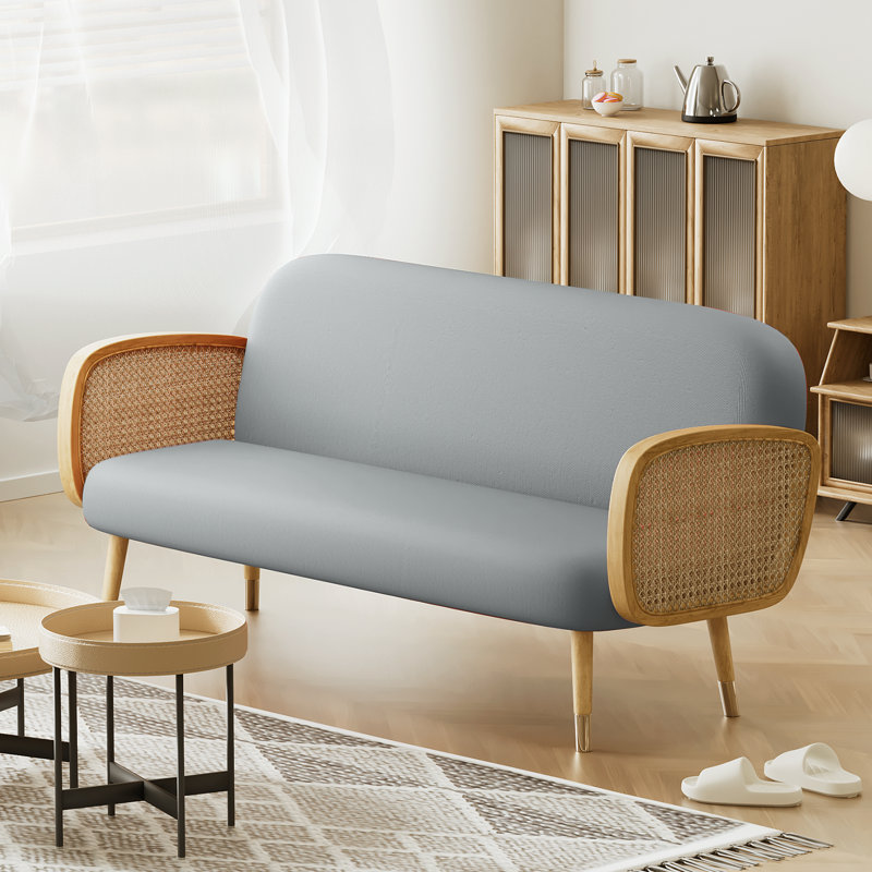 Housse pour canapé-lit réversible en tissu de polyester réversible avec fermeture à glissière 3 côtés, Grand, Gris