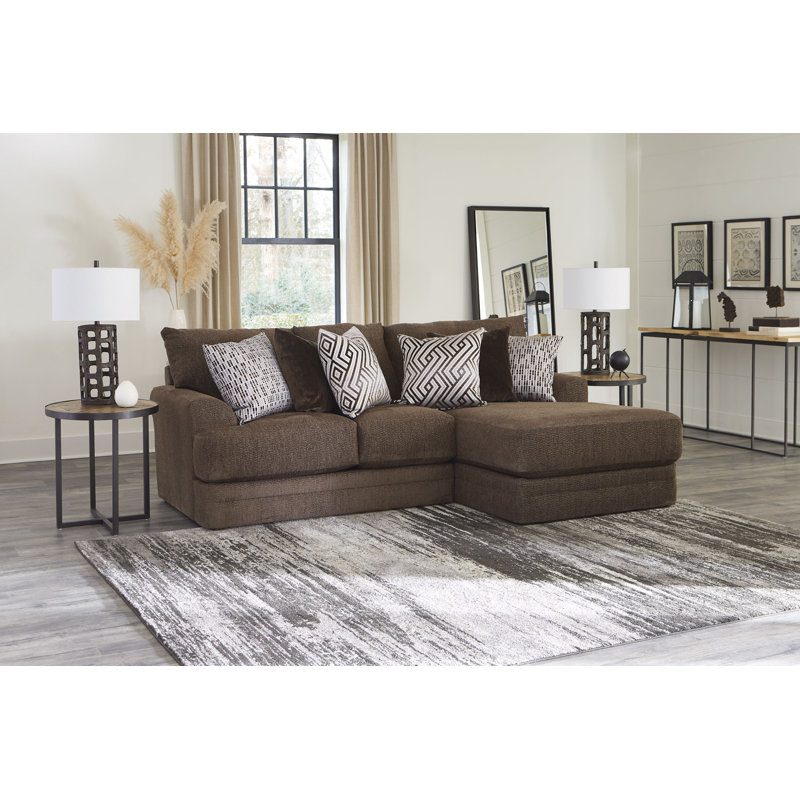 Canapé modulaire en L Gathard Chenille, Orienté à droite