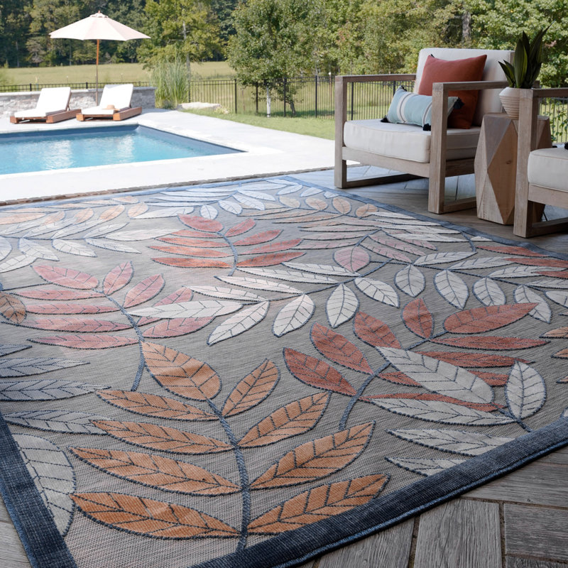 Tapis floral transitionnel gris Gilda, Rectangle 3 pi 10 po x 5 pi 3 po