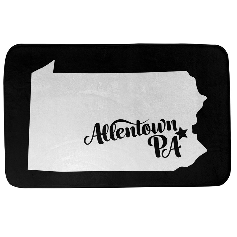 Tapis pour salle de bain allentown pennsylvanie, l 17 po x L 21 po, Noir, Allentown, Pennsylvanie