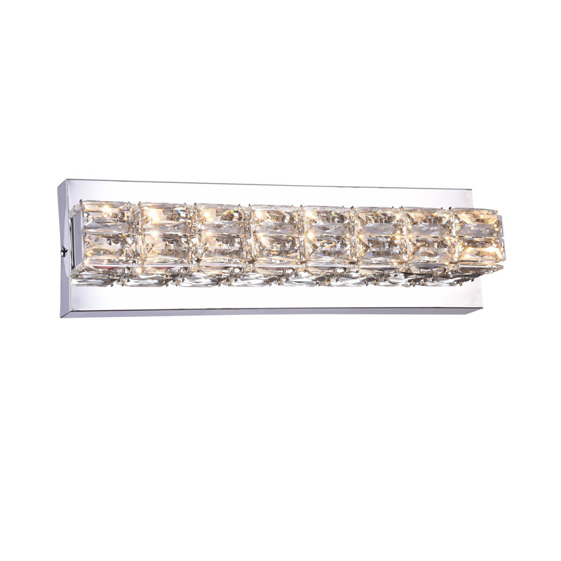 Merri 8-Light Chrome LED Wall Sconce With Crystal Accents
