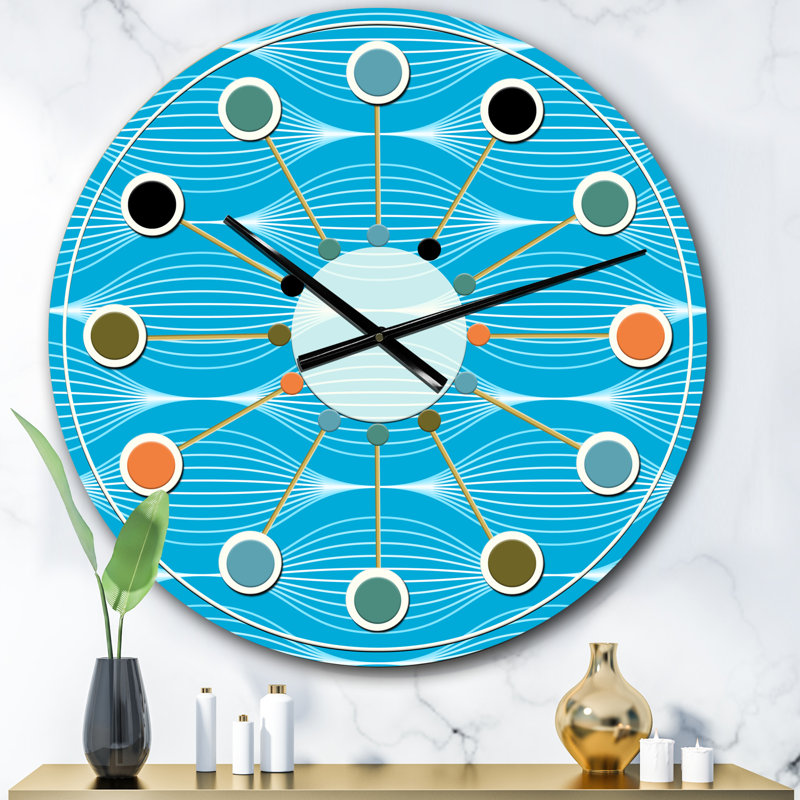 Horloge murale Mid-Century, Surdimensionné
