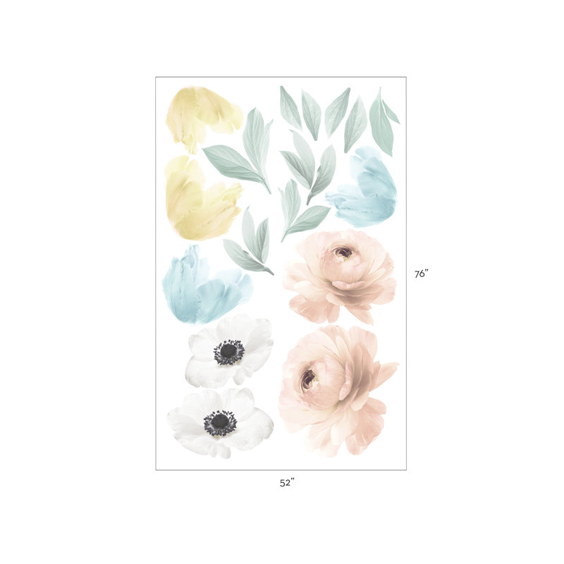 Adhésif décoratif floral, Été pastel