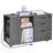 3 Drawer Wooden File Cabinet Mobile Filing Cabinet with Power Strip Gray