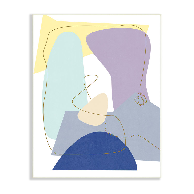 «Modern Modern Contraste Shape Abstraction Blue Mauve», art mural sur toile par Melissa Wang, Plaque murale