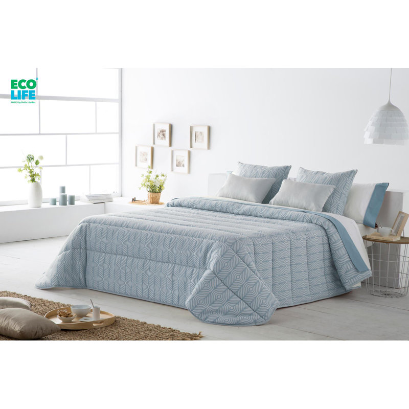 Daiyah Cotton Blend Quilt, Turquoise, 260cm W x 240cm L