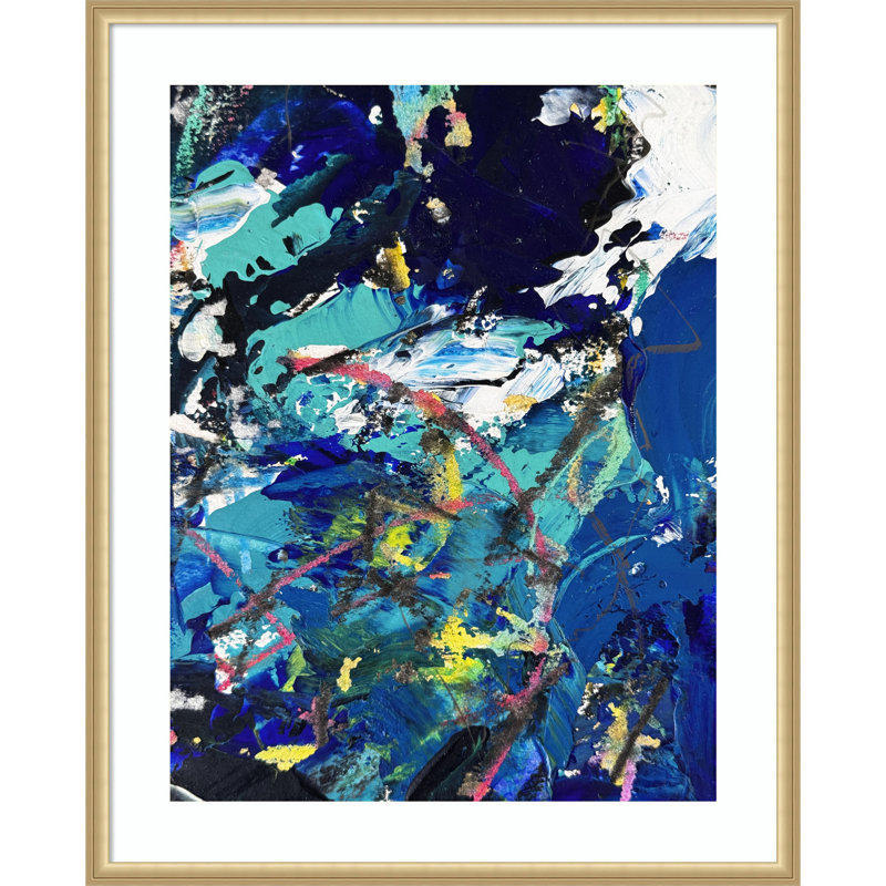 «Riptide Abstract 1423» par Preston Harmon, impression sur bois encadrée