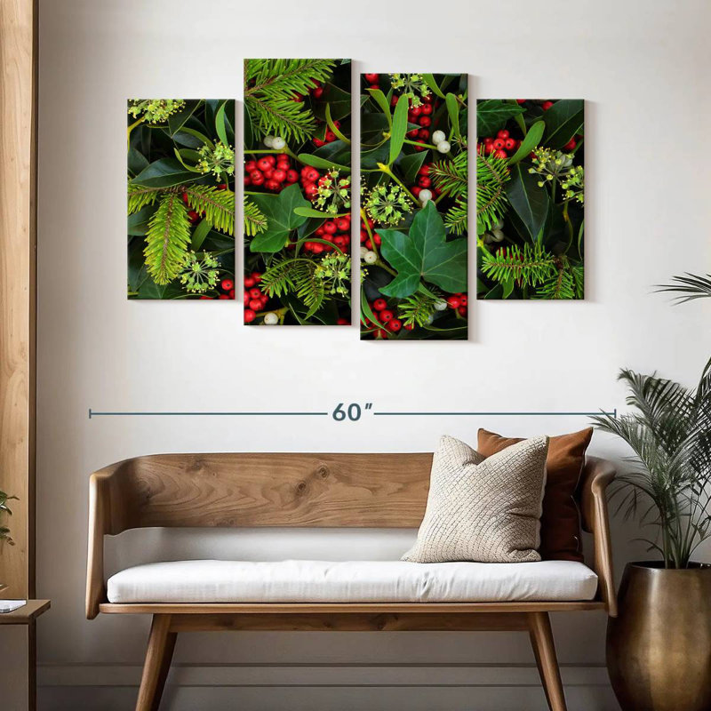 Lelend Holly Ivy Mistletoe, 32" H x 52" W