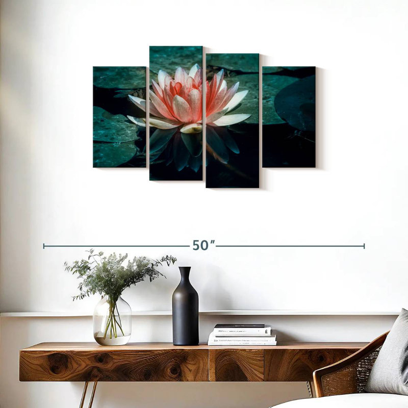 Harnek Water Lily Reflection, H 22 po x l 36 po