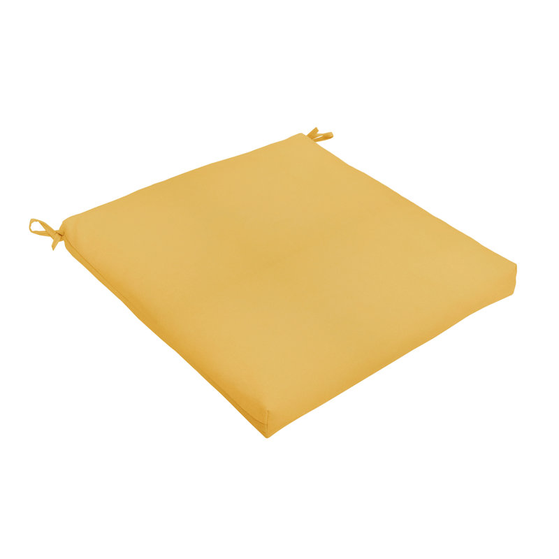 Outdoor 2.5'' Dining Chair Seat Cushion, Fresco Daffodil, 19" W x 19" D