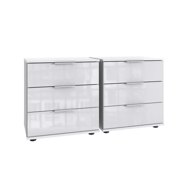 Anetria 52cm W Manufactured Wood Bedside Table, White