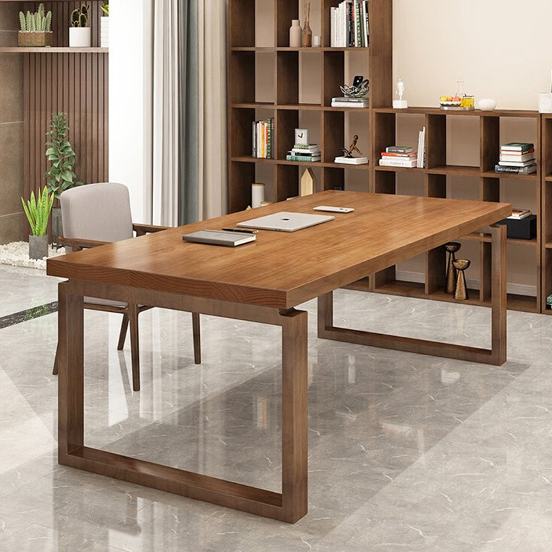 Grand bureau de travail scandinave en bois massif, H 29,53 po x l 70,87 po x P 31,50 po