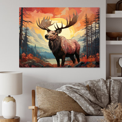 " Brown Peach Moose Majestic Geometric "