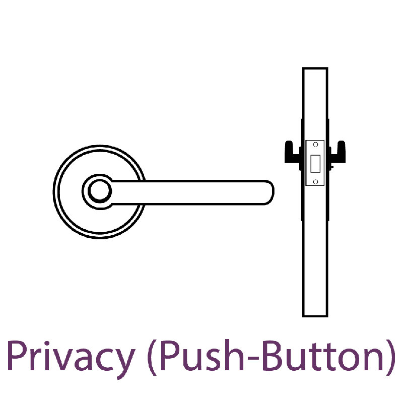 Privacy Door Lever Set, Satin Stainless Steel, 2-3/8"