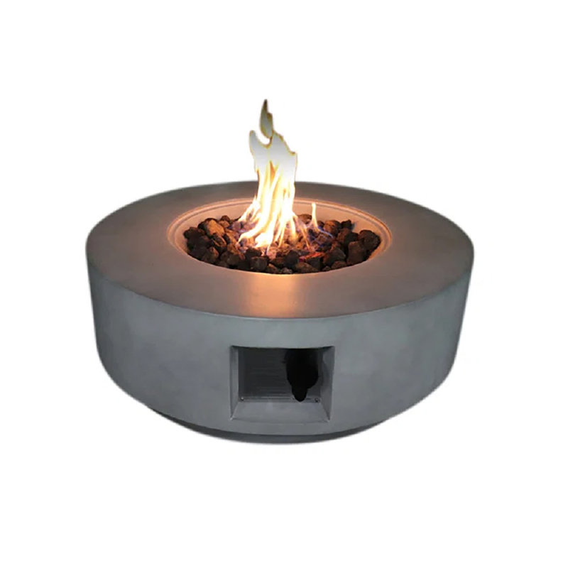 Foyer de table d'extérieur au gaz propane / gaz naturel en béton armé H 11 po x l 30 po avec couvercle CM-1003C