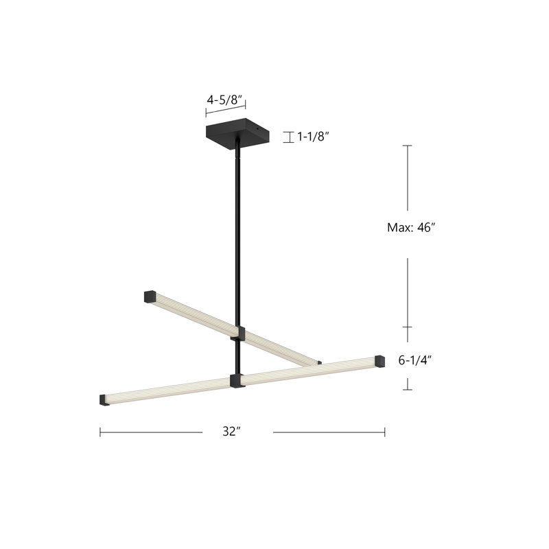 Blade 2 - Light LED Chandelier, Black