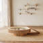 Table basse ovale avec rangement caché, table d'appoint en placage de bois massif naturel chaleureux, centre de table ou de salon de 47 pouces-129847132-129847134