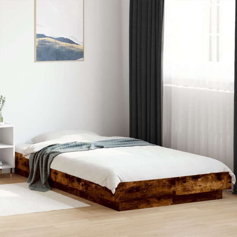 Pasol Bed, Smoked Oak, European Single (90 x 200cm)