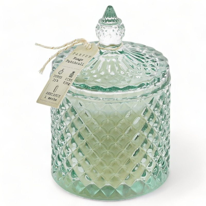 Scented Jar Candle with Glass Holder, Feu De Bois Firewood