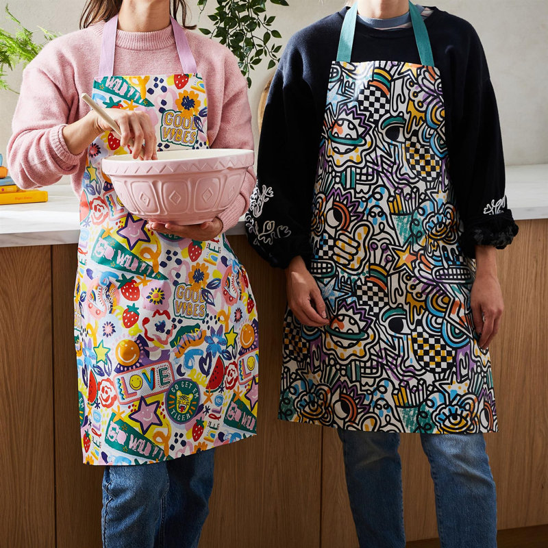 Graffiti Abstract Cotton Bib Apron