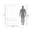 Garde-robe Sehili, 3 portes, 1 tiroir, tablettes latérales, tringles suspendues, design contemporain, wengé