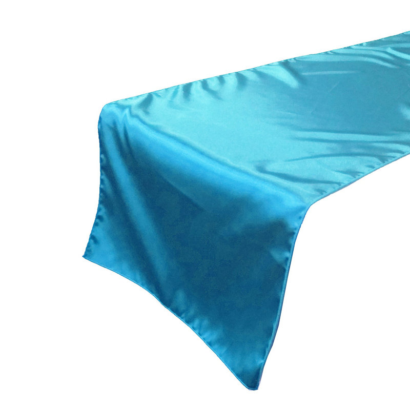 Karisha Rectangle Polyester Table Runnner, 108" x 12", Turquoise